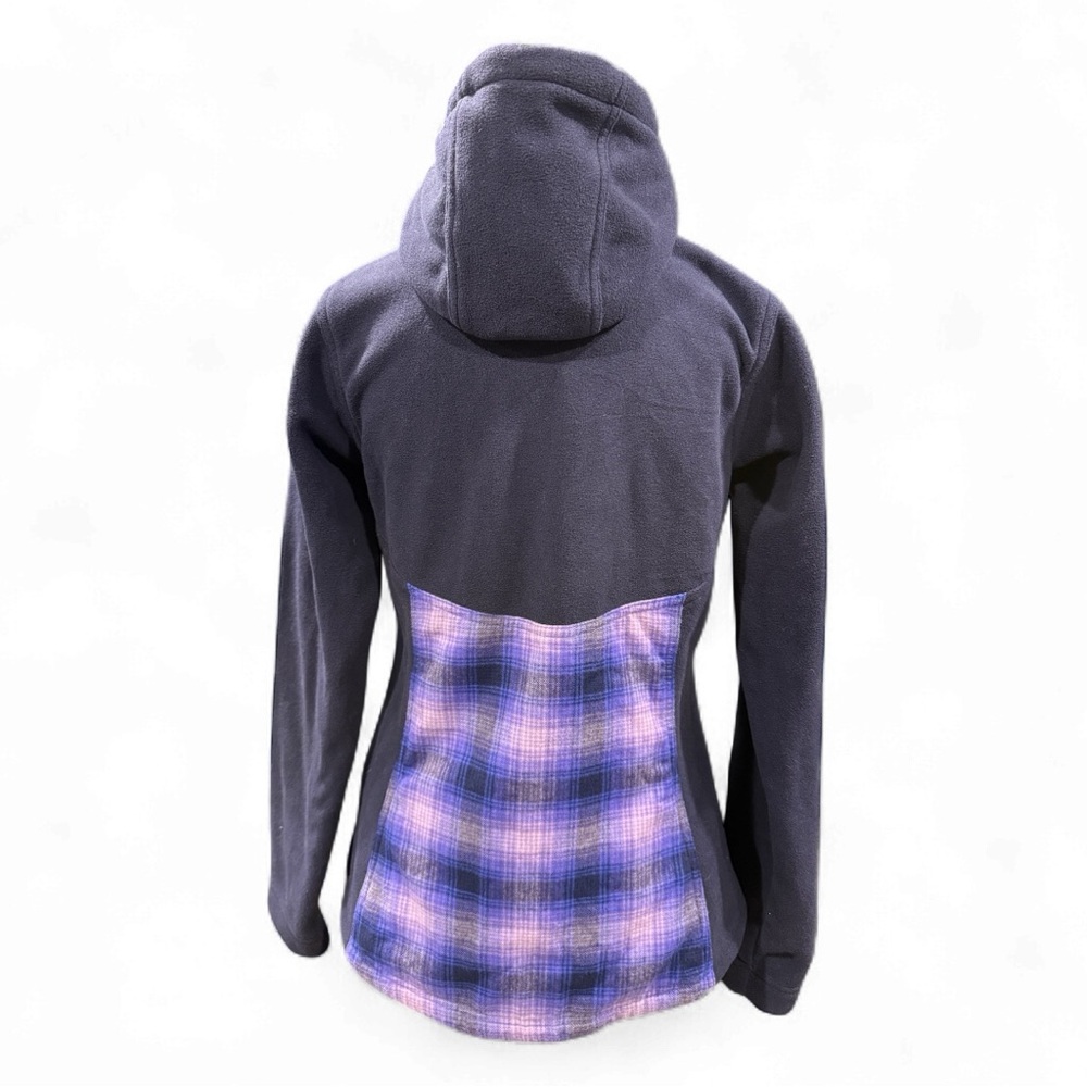 Columbia Sportswear Women’s Plaid Hooded Fleece Jacket Purple/Navy - Size: XS - Picture 2 of 4